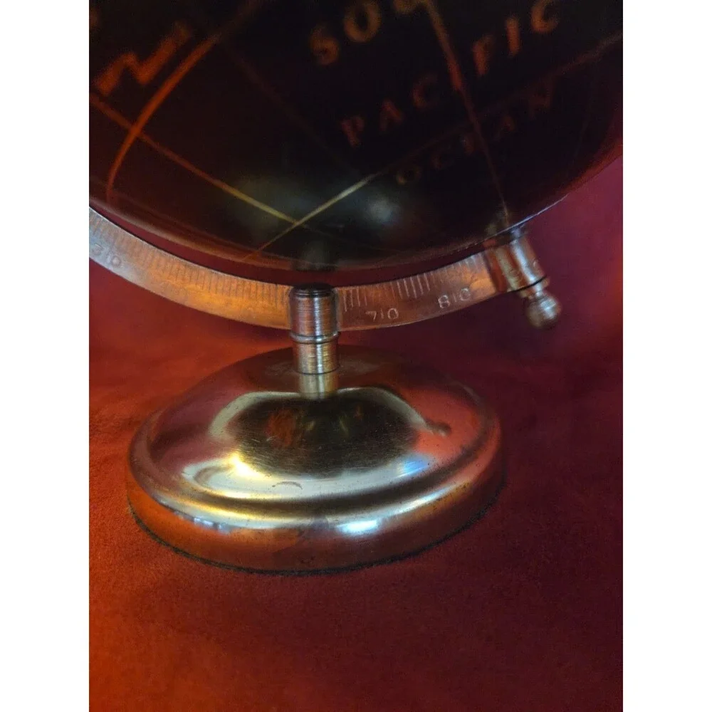 Better Homes & Gardens Black Gold Desk Globe World Map Decorative Accent
